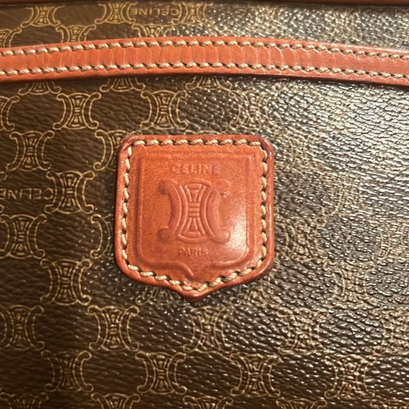 CELINE Macadam Monogram PVC Crossbody Leather Brown - Picture 8 of 13